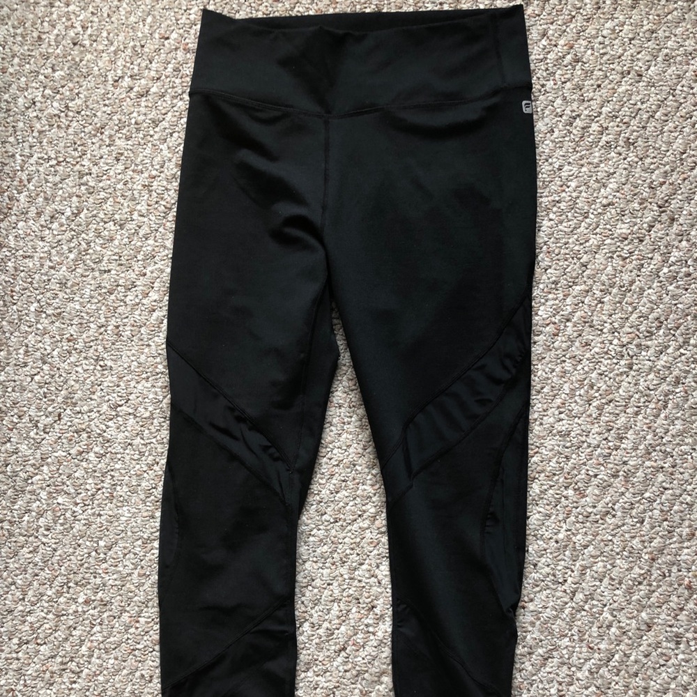 Black Mesh Panels Fabletics Leggings (size L)